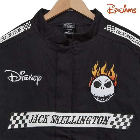Disney Nightmare Before Christmas Jack Skellington Flaming Racing Jacket Sz 3XL - Picture 4 of 7
